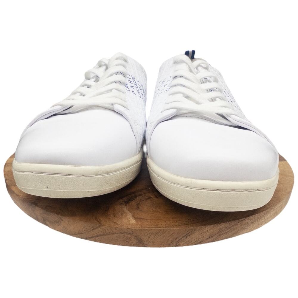 Lacoste Men's Carnaby EVO 119 2 U Sneaker Size 12 White Navy Leather Tennis - Picture 4 of 11